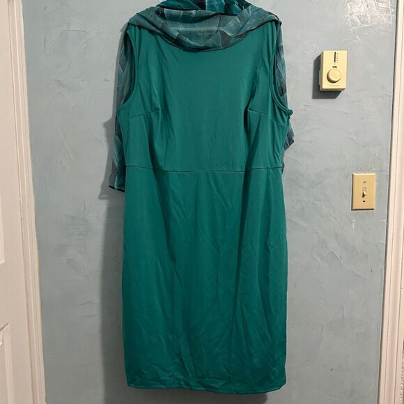 Kim Curvy Cocktail with‎ Chiffon Overlay Dress Sz 24W - Picture 6 of 12